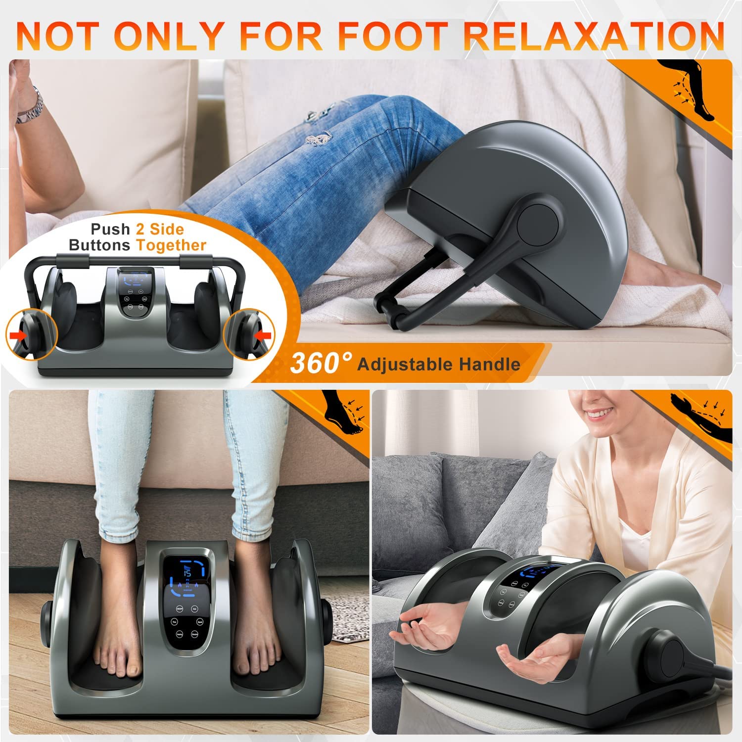 TISSCARE Shiatsu Foot Massager for Circulation and Pain Relief-Foot Massage Machine for Plantar Fasciitis Relief, Relaxation-Massage Foot, Leg, Calf, Ankle with Deep Kneading Heat Therapy… - OthoBlissy