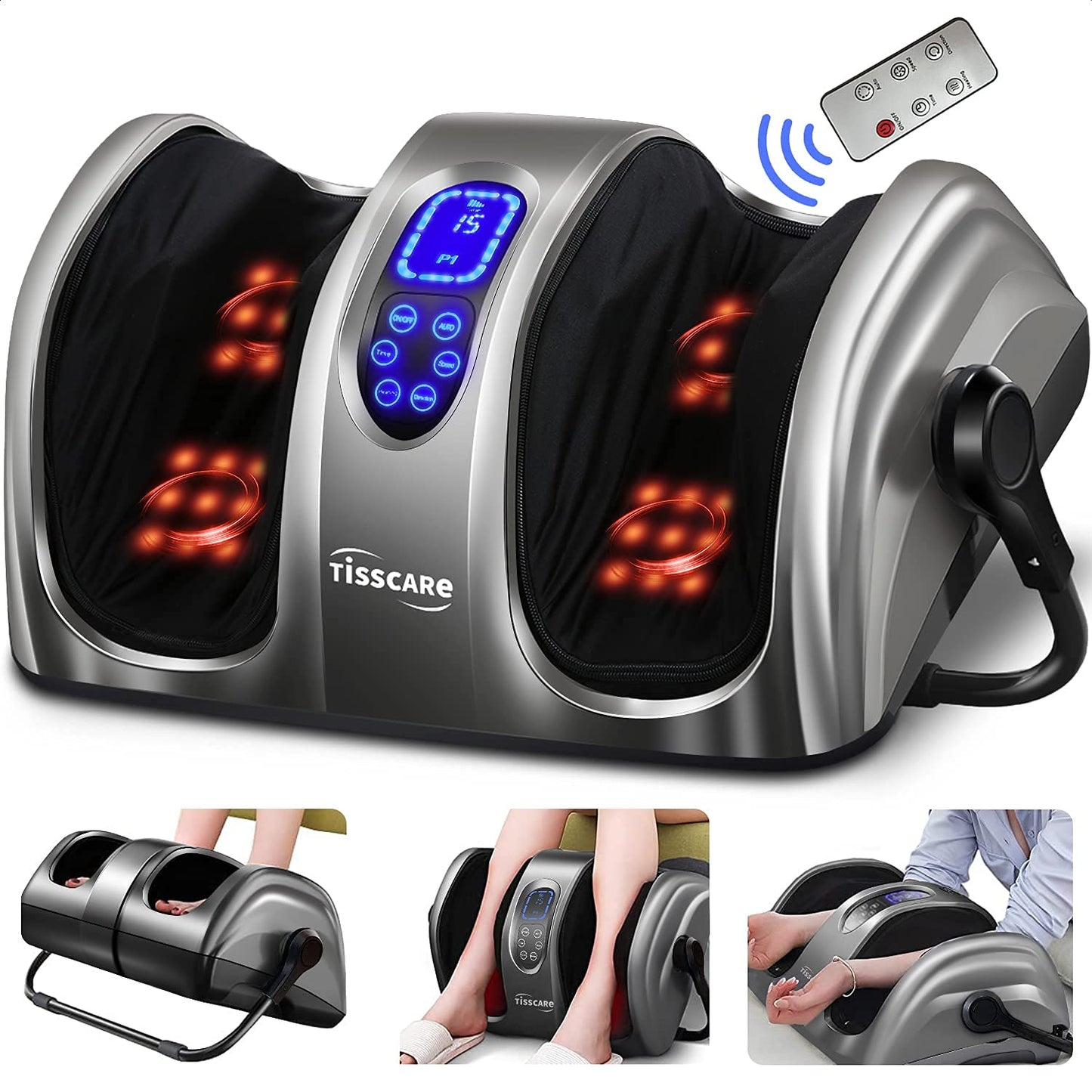 TISSCARE Shiatsu Foot Massager for Circulation and Pain Relief-Foot Massage Machine for Plantar Fasciitis Relief, Relaxation-Massage Foot, Leg, Calf, Ankle with Deep Kneading Heat Therapy… - OthoBlissy